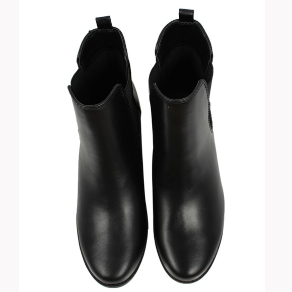 Black faux leather Chelsea Dress Short Boot - Picture 6 of 7